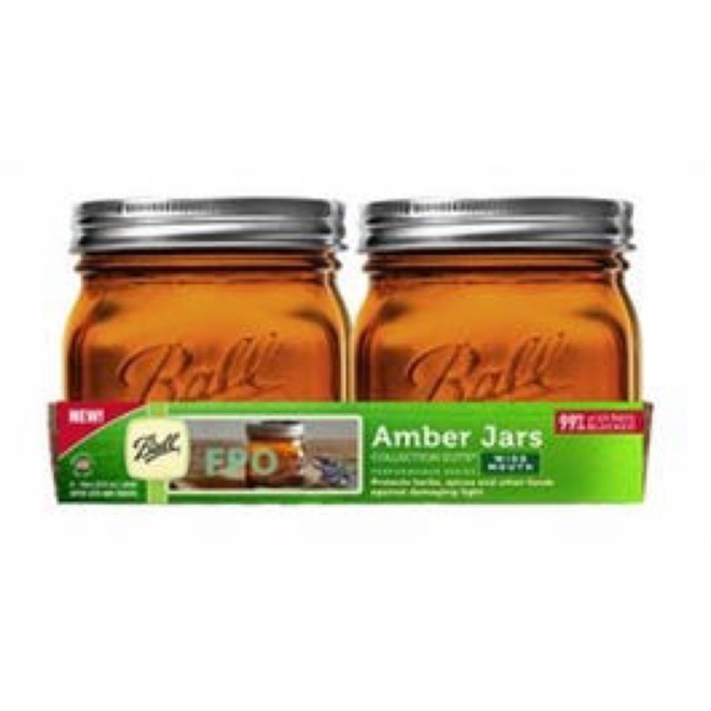 RARE VHTF Squatty Ball Wide Mouth Jars 4-16oz SQUAT AMBER JARS New In Box